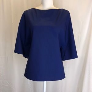 Designer Blue Vionnet boat-necked blouse